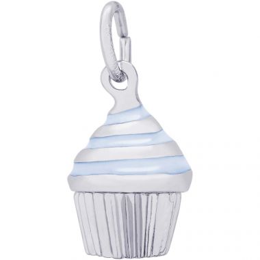 Rembrandt Sterling Silver Cupcake - Blue Icing Charm