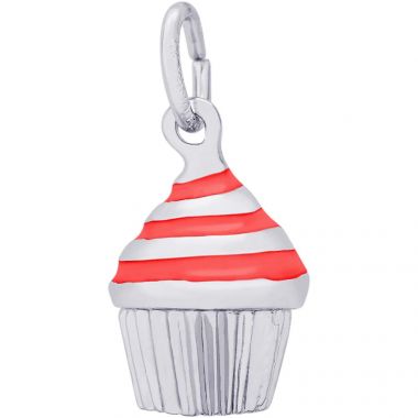 Rembrandt Sterling Silver Cupcake - Red Icing Charm