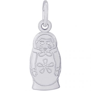 Rembrandt Sterling Silver Matryoshka Doll 2 Sided Charm