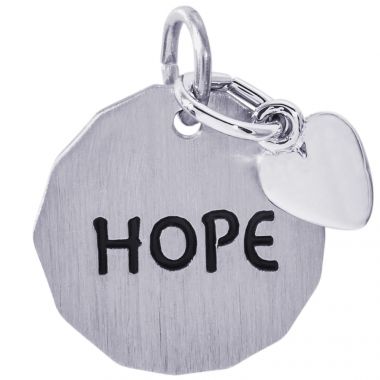 Rembrandt Sterling Silver Hope Tag W/Heart Charm